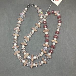 Czech Glass & Swarovski Pearl Sparkling Necklace
